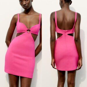 Brand new Women's Zara Fitted Cutout Mini Dress, size medium